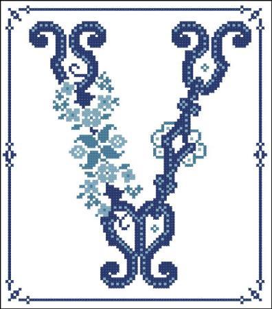 (image for) Decorative Blue Alphabet V